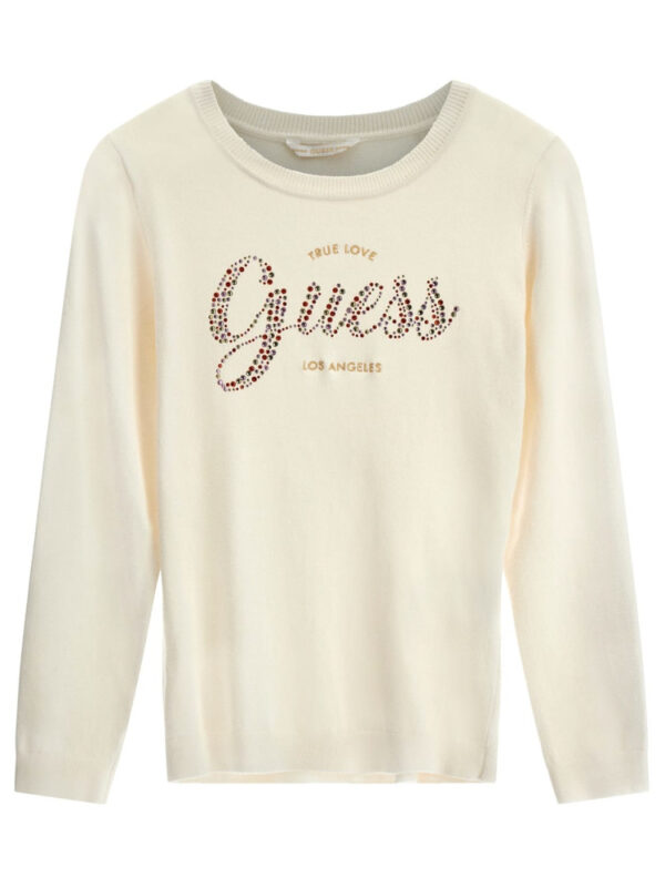 Guess Girls Maglione Girocollo Total White Bambina