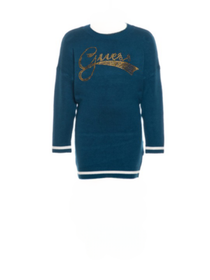 Guess Girls Maglione Girocollo Verde Bambina