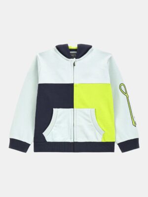 Guess Color block Felpa Chiusura Zip e Cappuccio Multicolore Bambino