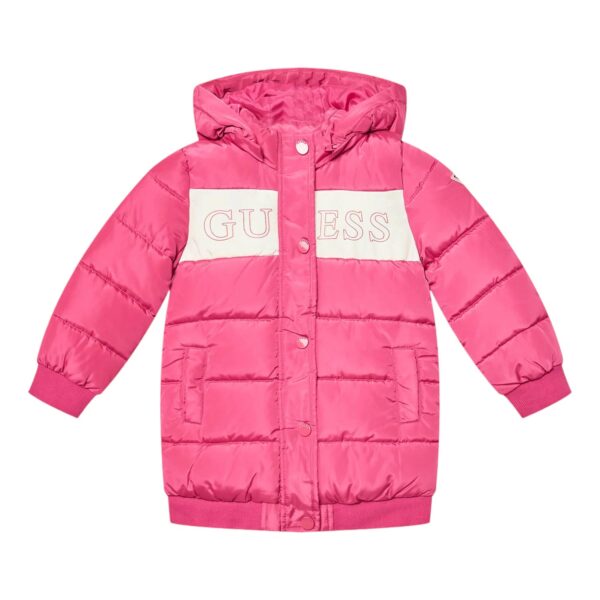 Guess Kids Hooded Ls Padded Bomberino Rosa Bambina