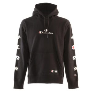Champion X Space Invaders Felpa con Cappuccio Nera Uomo