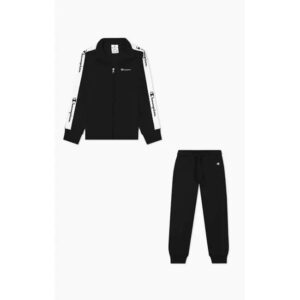 Champion Hooded Full Zip Suit Copleto Nero Bianco Bambina