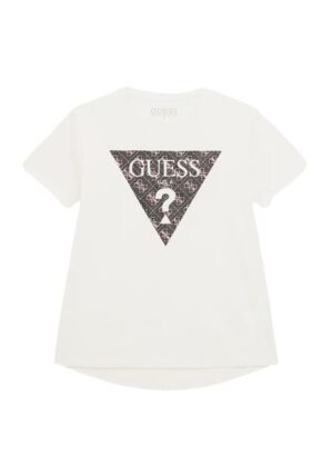 Guess T-shirt  logo triangolo Bianca Bambina