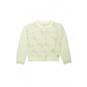 Guess Kid Cardigan Bianco Oro Bambina