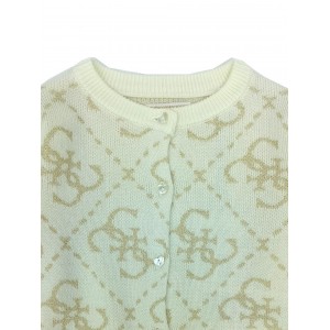 Guess Kid Cardigan Bianco Oro Bambina