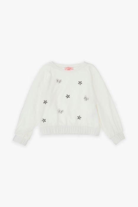 Imperilal Maglione Girocollo Bianca Bambina