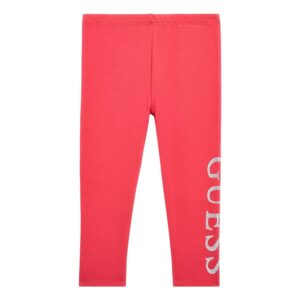 Guess Girl Glitter Branded Leggings Rosa Bambina