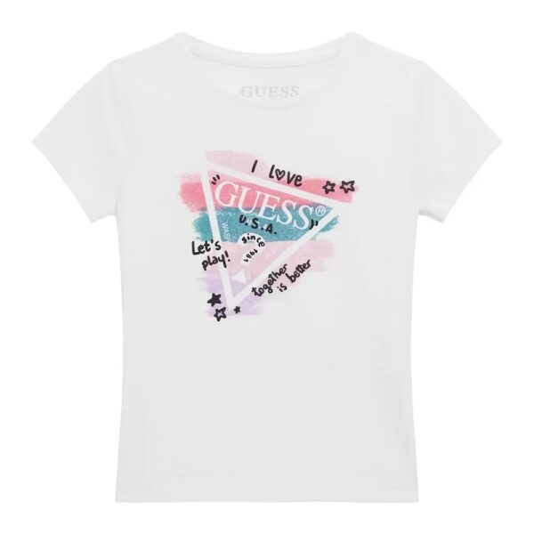 Guess T-shirt Total White Bambina