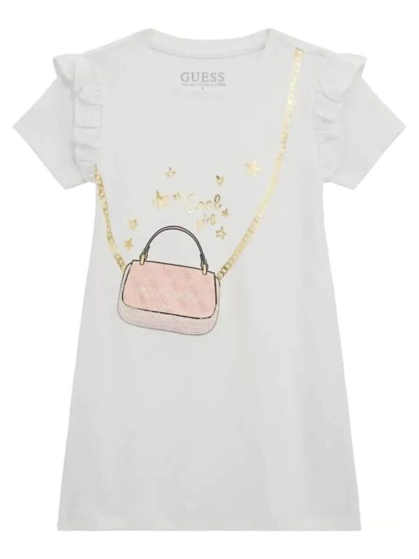 Guess Interlock ss Vestito Bianco Bambina