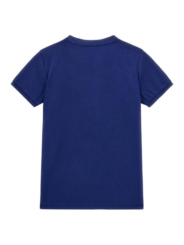 Guess Ss T-shirt Con Stampa Centrale Blu Bambino