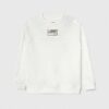 Guess Felpa Girocollo Bianca Con Logo Centrale Bambina