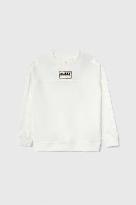 Guess Felpa Girocollo Bianca Con Logo Centrale Bambina