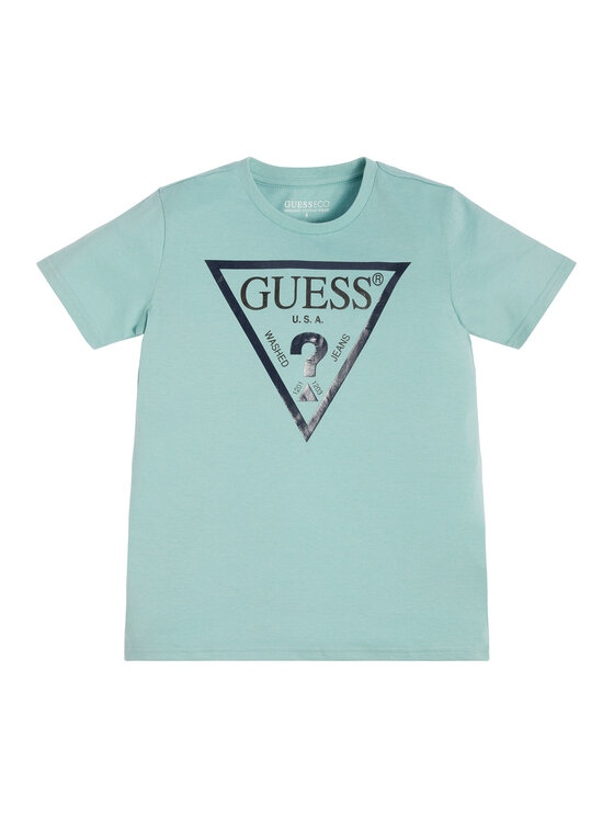 Guess T-shirt Con Stampa Centrale Azzurra Bambino