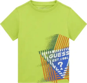 Guess T-shirt Con Stampa Verde Lime Bambino