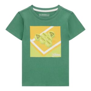 Guess Kid T-shirt Con Stampa Verde Bambino
