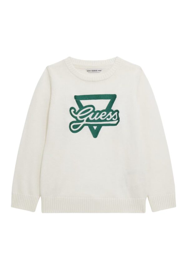 Guess Maglione Girocollo Bianco Bambina