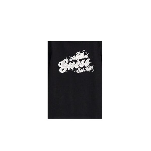 Guess tshirt nera bambina in cotone maniche lunghe