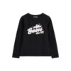 Guess tshirt nera bambina in cotone maniche lunghe