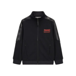 Guess Top Active Felpa Chiusura Zip Nera Bambino