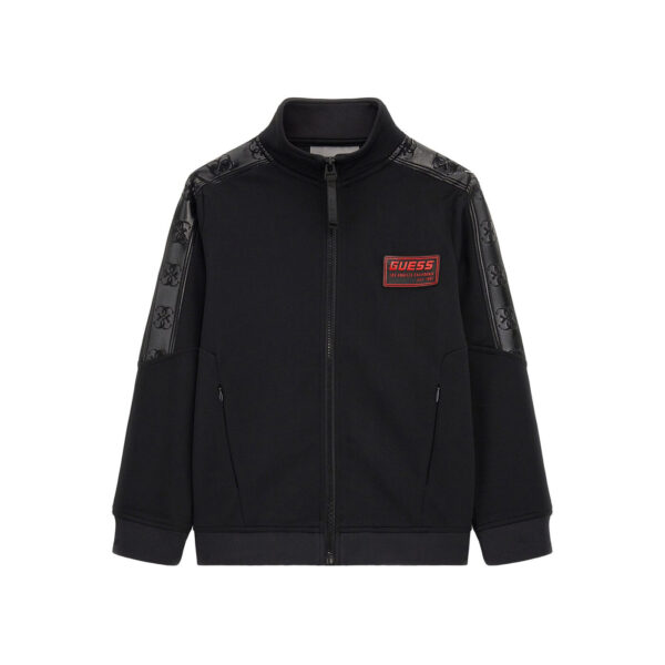 Guess Top Active Felpa Chiusura Zip Nera Bambino