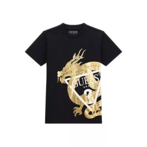 Guess Ss T-shirt Nera Bambini Ragzzi