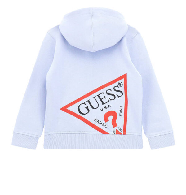 Guess Zip Up Hopded Active Top Felpa Con Cappuccio Azzurra Bambino