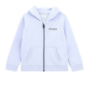 Guess Zip Up Hopded Active Top Felpa Con Cappuccio Azzurra Bambino