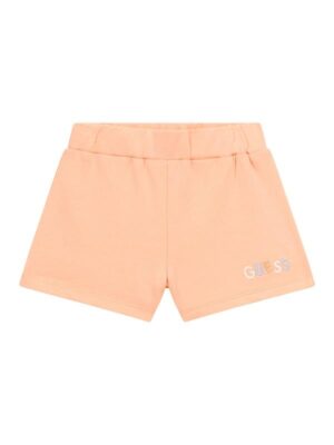 Guess Kids Shorts active logo ricamato Rosa Pesca Bambina