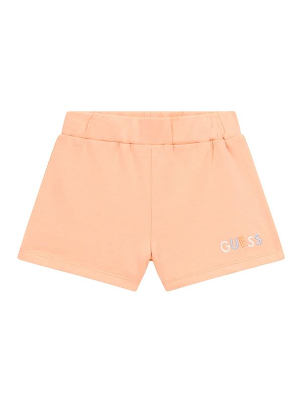 Guess Kids Shorts active logo ricamato Rosa Pesca Bambina