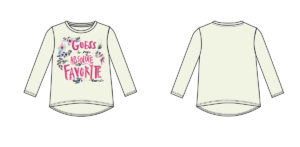 Guess T-shirt Manica lunga Beige Bambina