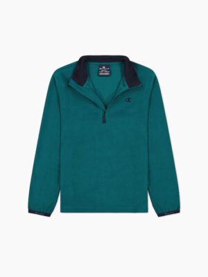Champion Half Zip Top Felpa Verde Bambino