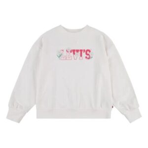 Levis Sweat Fw-Crew Felpa Girocollo Bianca Bambina