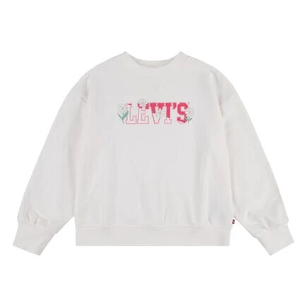 Levis Sweat Fw-Crew Felpa Girocollo Bianca Bambina