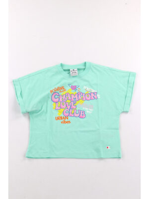 Champion Crewneck T-shirt Verde Bambina