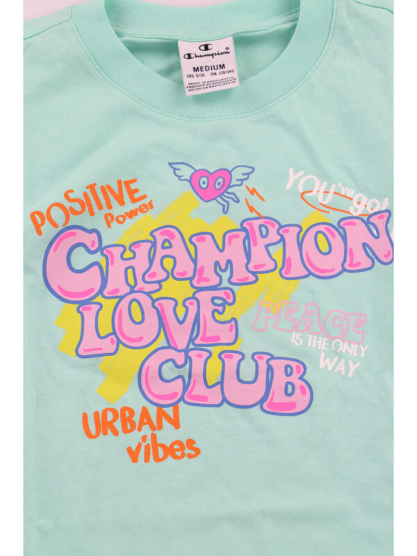 Champion Crewneck T-shirt Verde Bambina