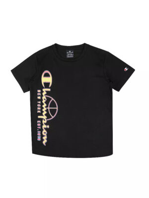 Champion  T-shirt stampa logo Nera Bambina