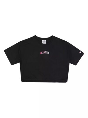 Champion  T-shirt con logo sfumato Nera Bambine Ragazze