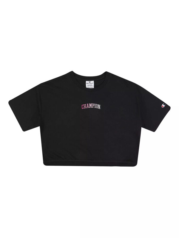 Champion  T-shirt con logo sfumato Nera Bambine Ragazze