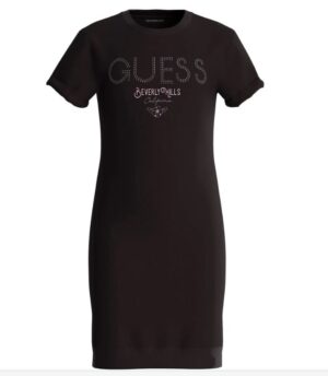 Guess ss Active Dress Vesito Lungo Total Black Bambine Ragazze