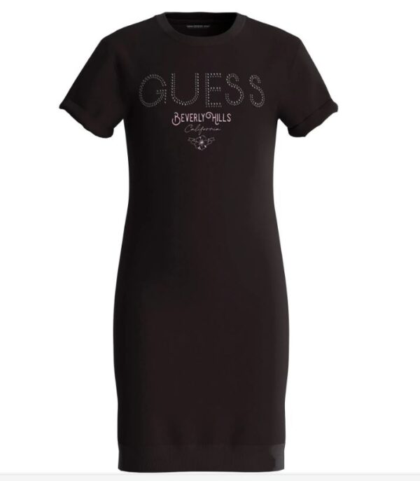 Guess ss Active Dress Vesito Lungo Total Black Bambine Ragazze