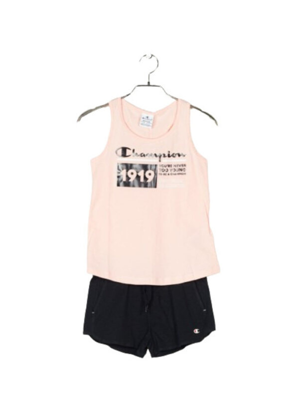 Champion Completo 2 pezzi Rosa Nero Bambina