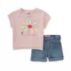Levi's Kids floral-print Denim Completo Blu Rosa Bambina