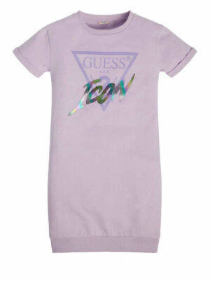 Guess Purple Logo Dress Vestito Lilla Bambina