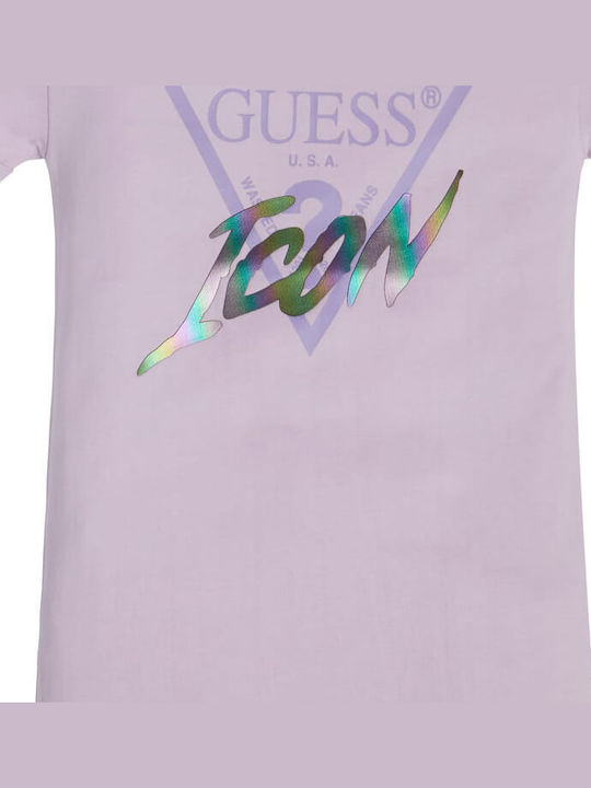 Guess Purple Logo Dress Vestito Lilla Bambina