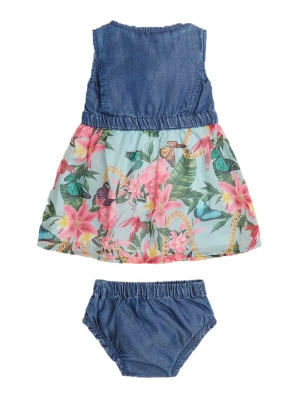 Guess Baby Vestito Di Jeans 2 Pezzi Blu Denim Bambina