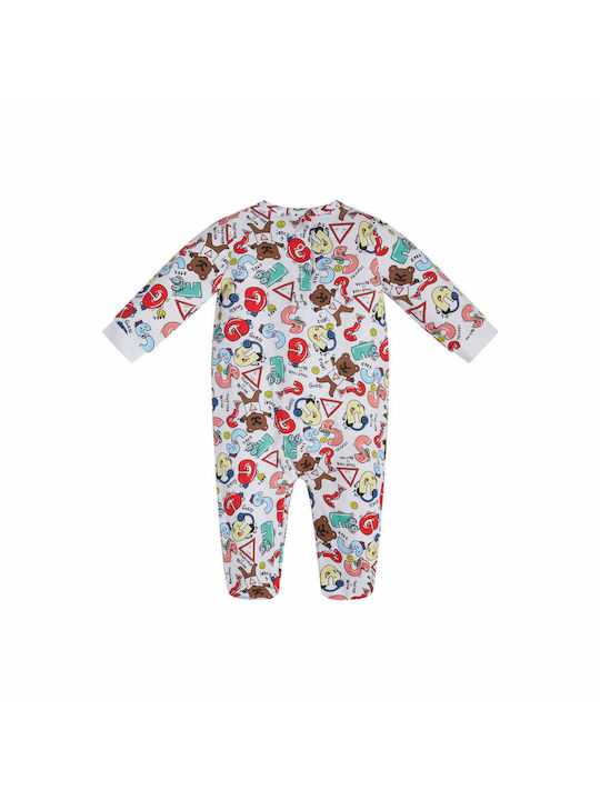 Guess Logo Printed Babygrow Tutina Multicolore Bambino