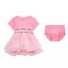 Guess Kids Abito Modello T-shirt a Strati Rosa Bambina