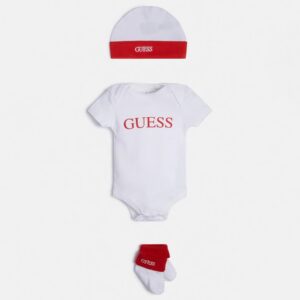 Guess Completo 3 Pezzi Bianco Rosso Bambino
