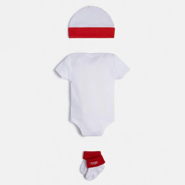 Guess Completo 3 Pezzi Bianco Rosso Bambino