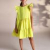 Imperial Abito con volant e gonna a balze Giallo bambina